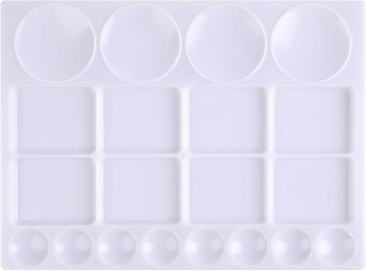 6 Pack 20-Well Palette Watercolor Paint Tray Palettes for Oil, Watercolor and Acrylic Paints
